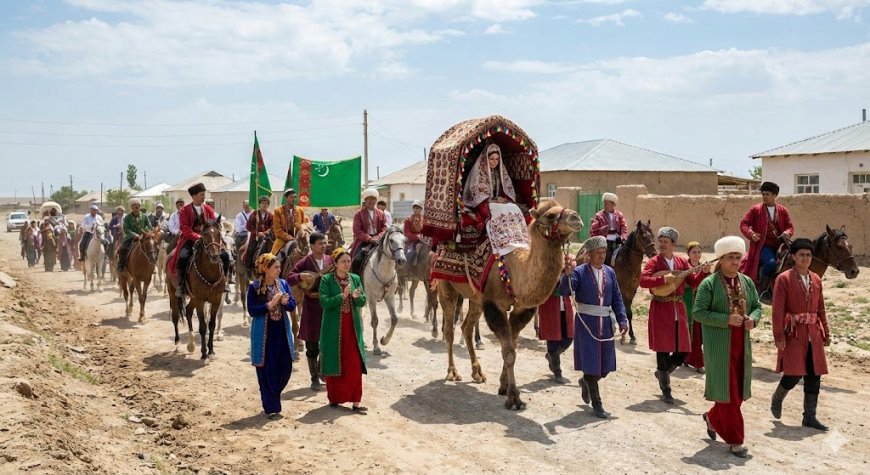 "TOKMOK" žurnalynyň 1980-nji ýyllardaky bir sanyndaky makalasynda Türkmen toýundan bir pursat