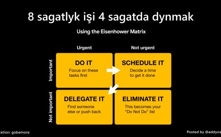 Eýzenhauer Matrisasy - 8 sagatlyk işi 4 sagatda dynmak
